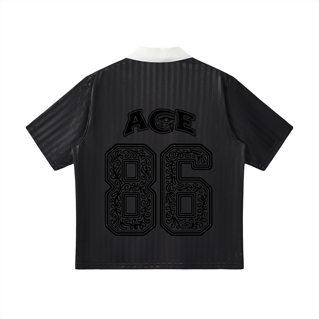 Contrast Collar Striped Soccer Jersey