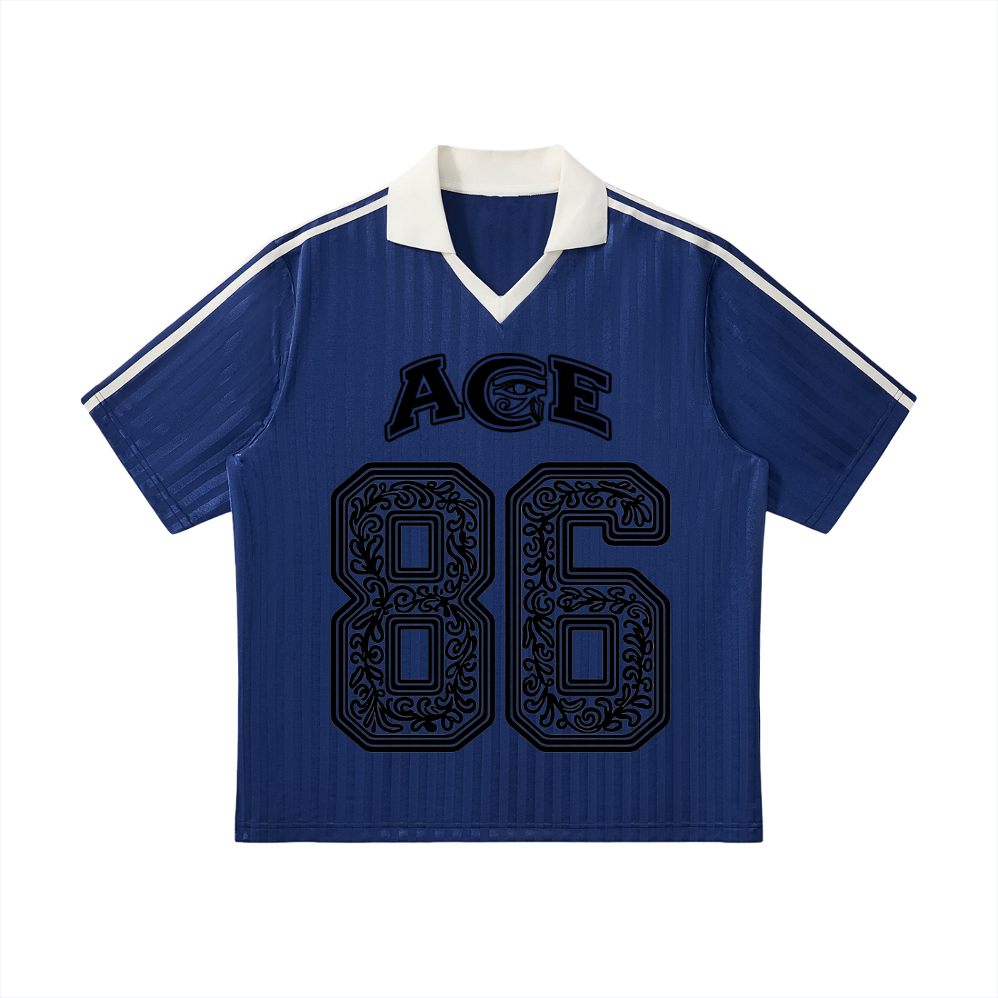 Contrast Collar Striped Soccer Jersey