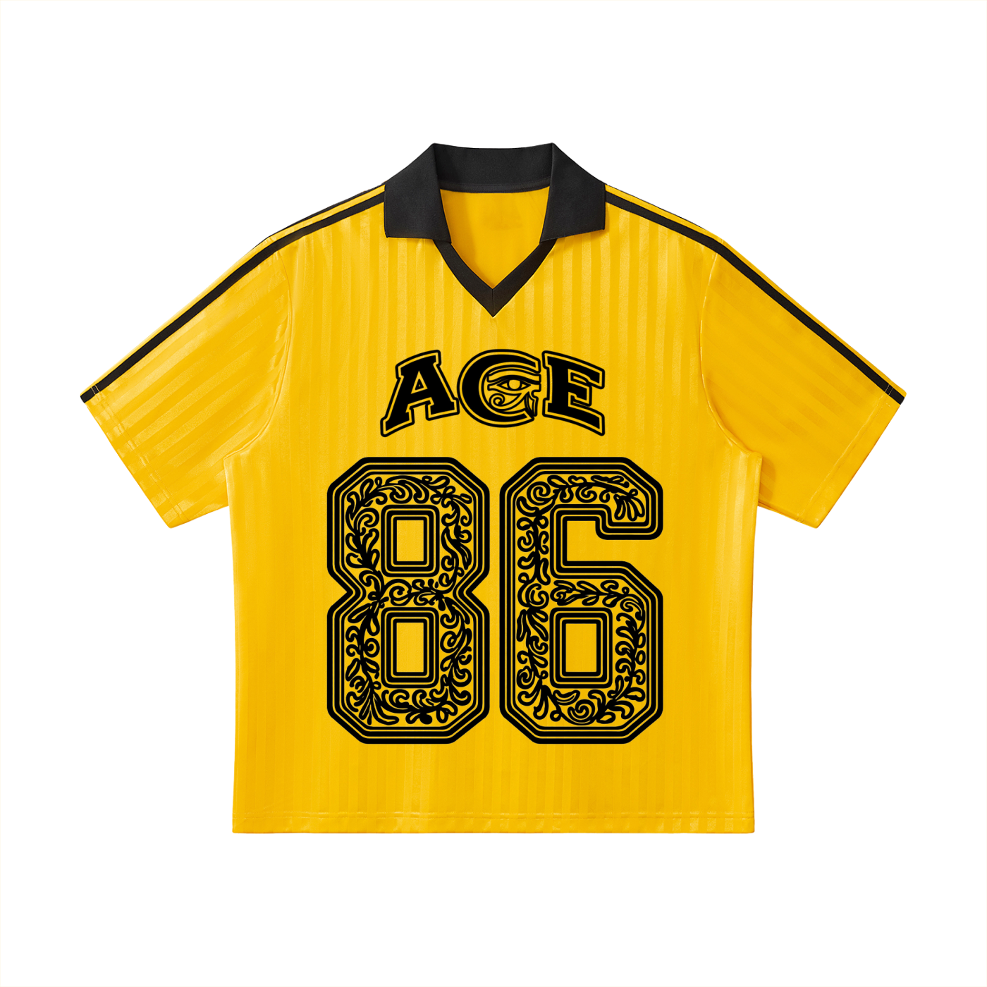 Contrast Collar Striped Soccer Jersey