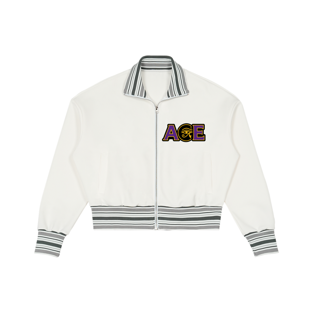 A.G.E Striped Rib Collar Zip Jacket