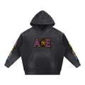 Vintage Washed Frayed Fleece Hoodie