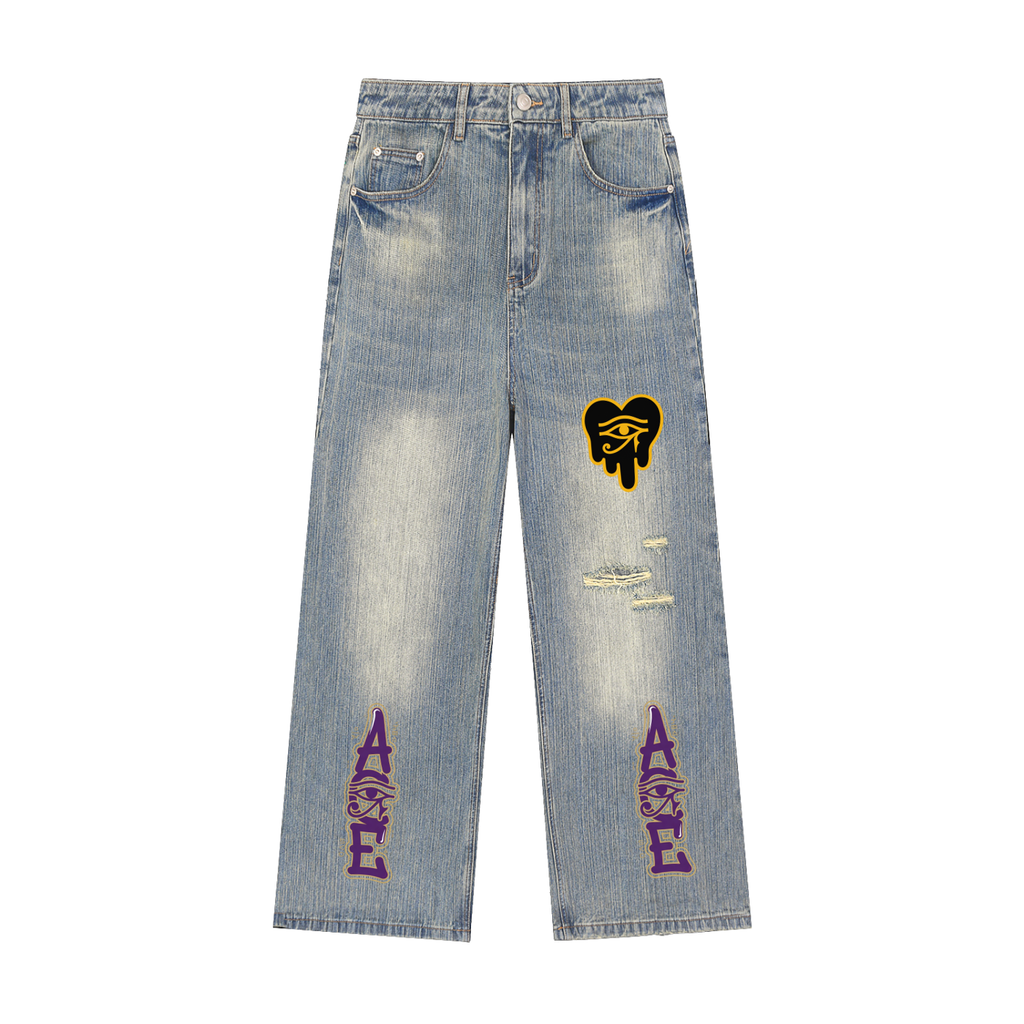 A.G.E Vintage Wash Distressed Denim Jeans