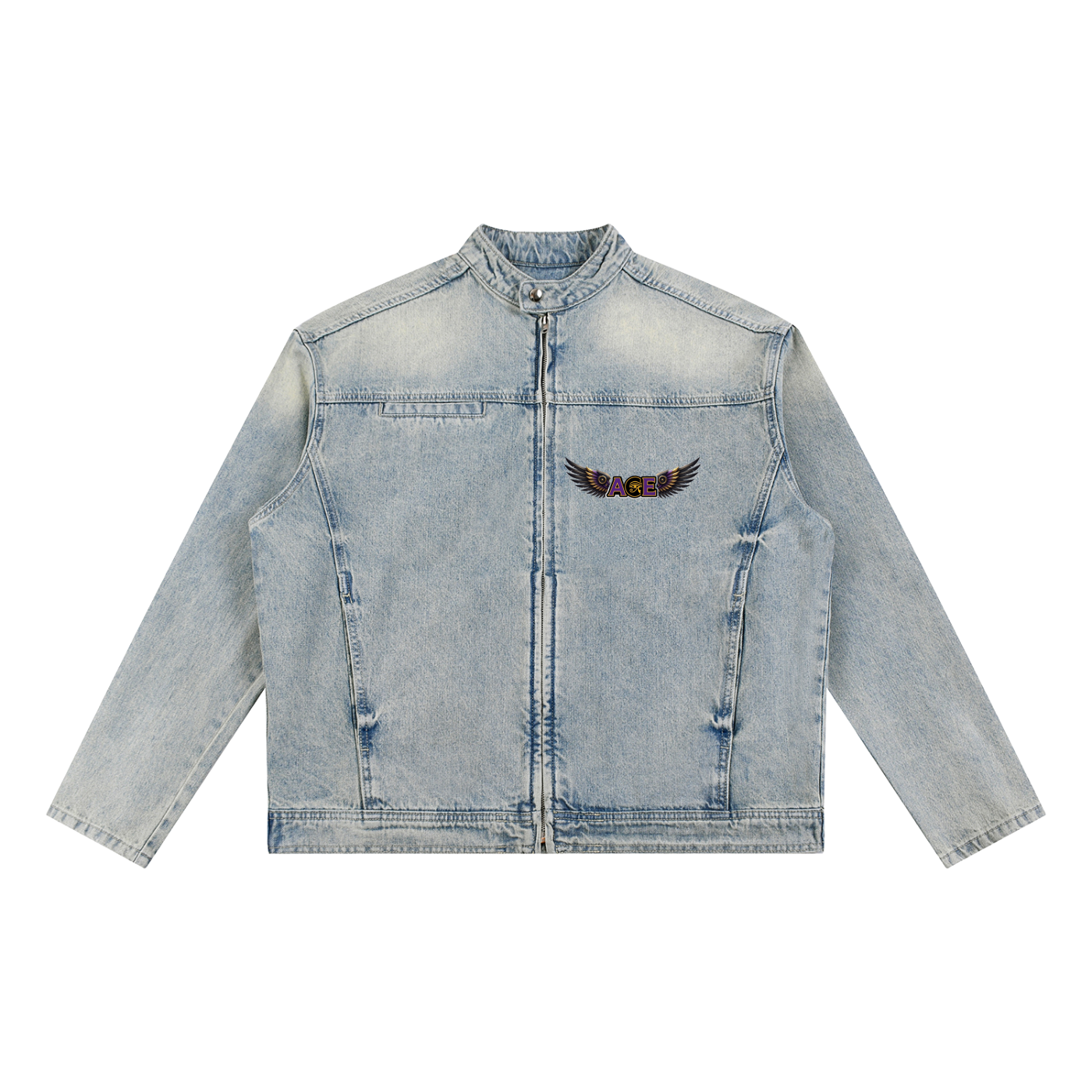 A.G.E Vintage Wash Zip Denim Jacket