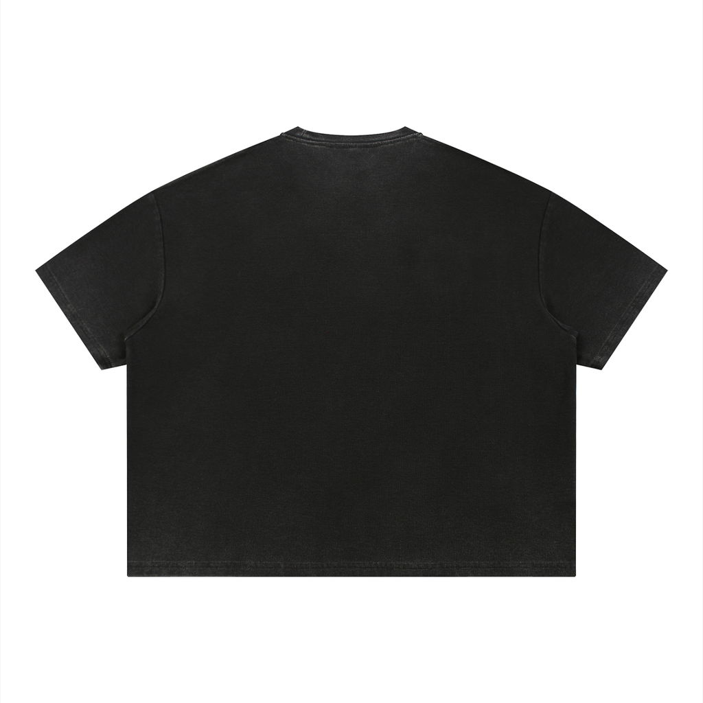 A.G.E  Vintage Wash Sunfade Boxy Waffle T-Shirt