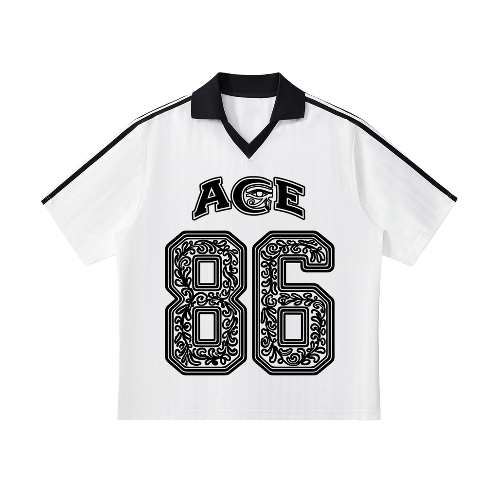 Contrast Collar Striped Soccer Jersey