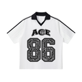 Contrast Collar Striped Soccer Jersey