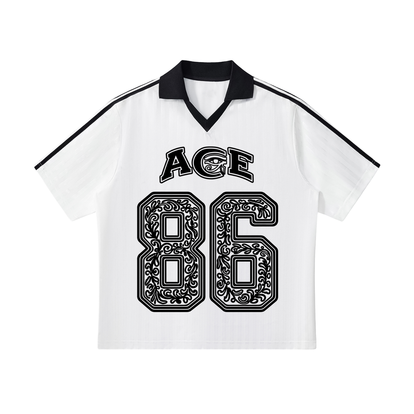 Contrast Collar Striped Soccer Jersey