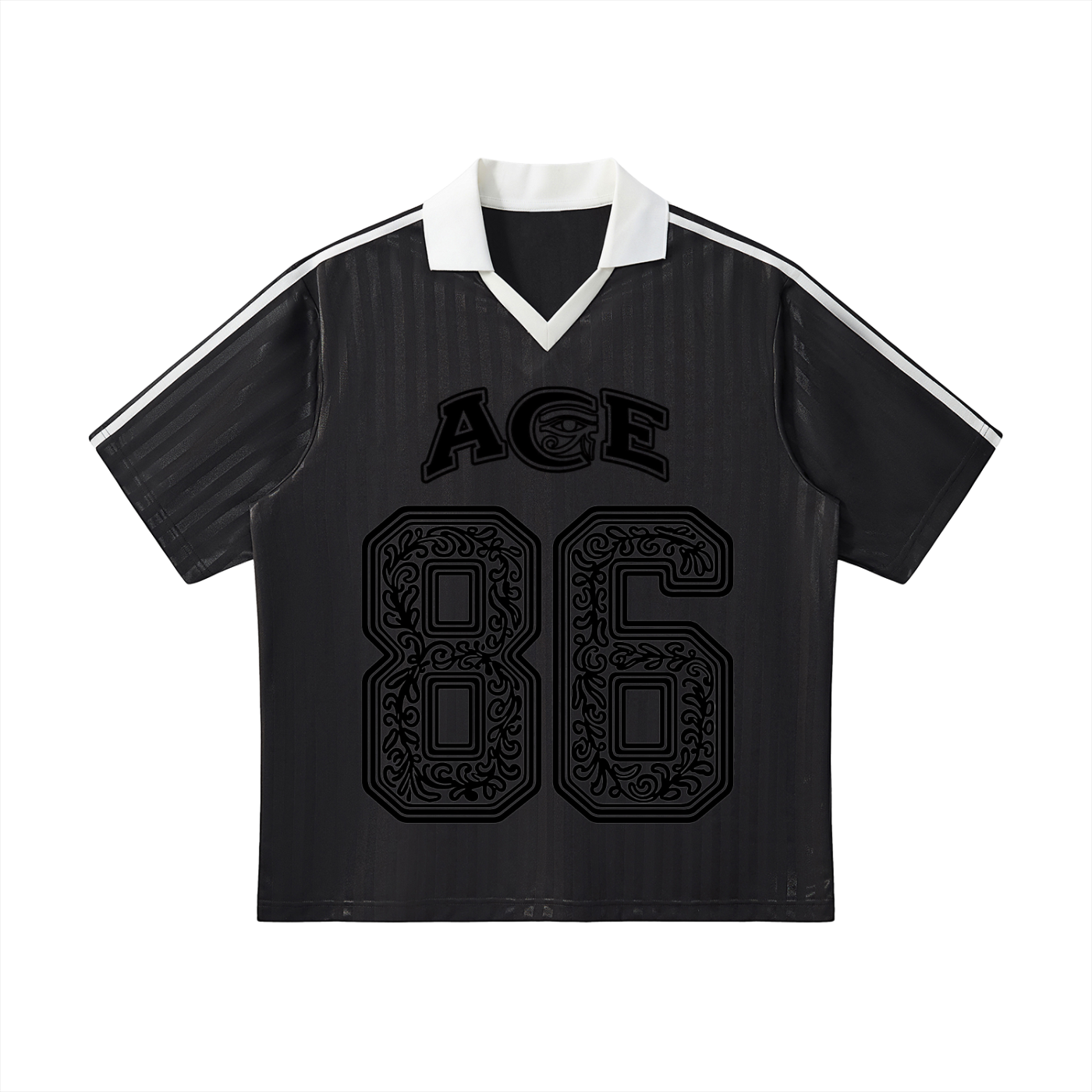Contrast Collar Striped Soccer Jersey