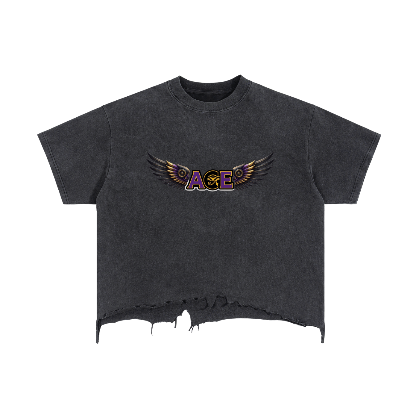 Vintage Wash Boxy Distressed Hem T-Shirt