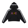 Woman Stripe Cropped Hoodie