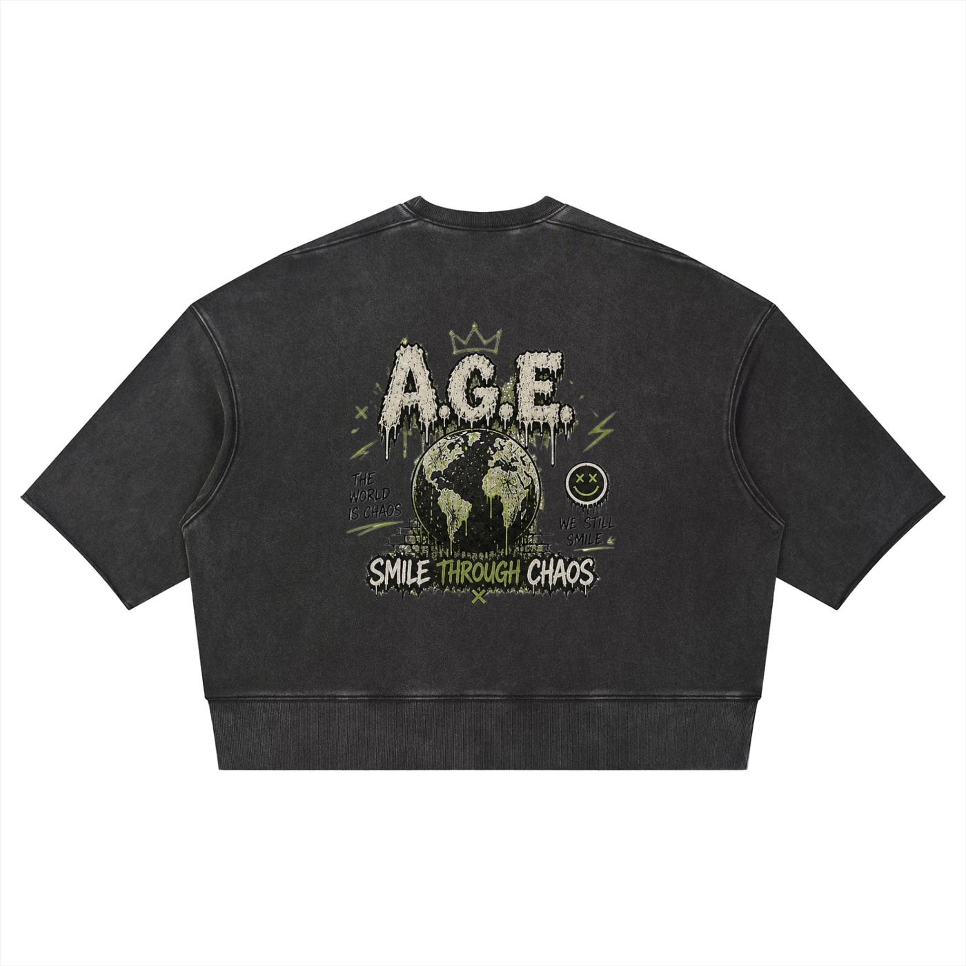 Unisex Mineral Wash Boxy Raw Edge T-Shirt