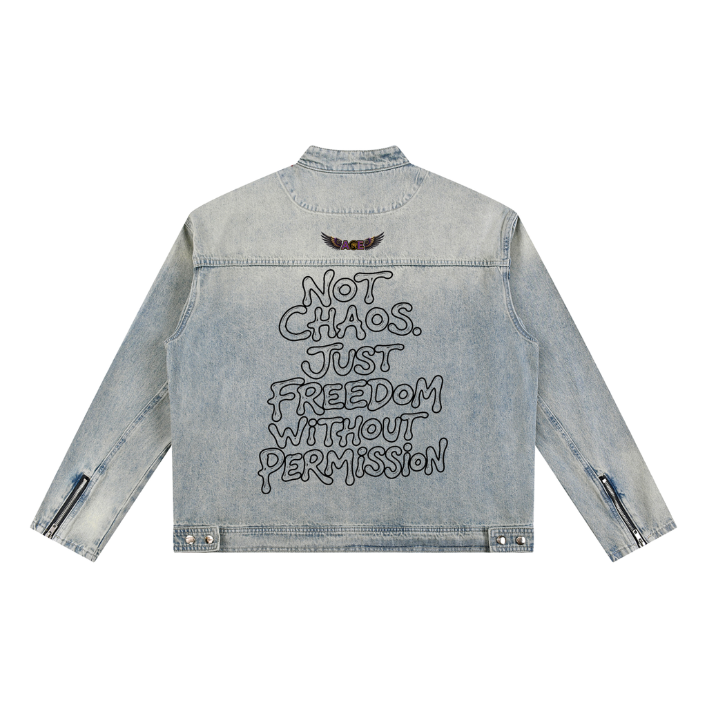 A.G.E Vintage Wash Zip Denim Jacket