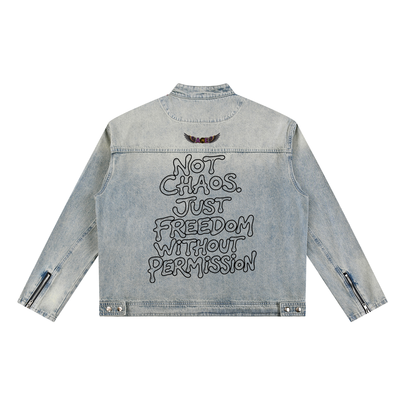 A.G.E Vintage Wash Zip Denim Jacket