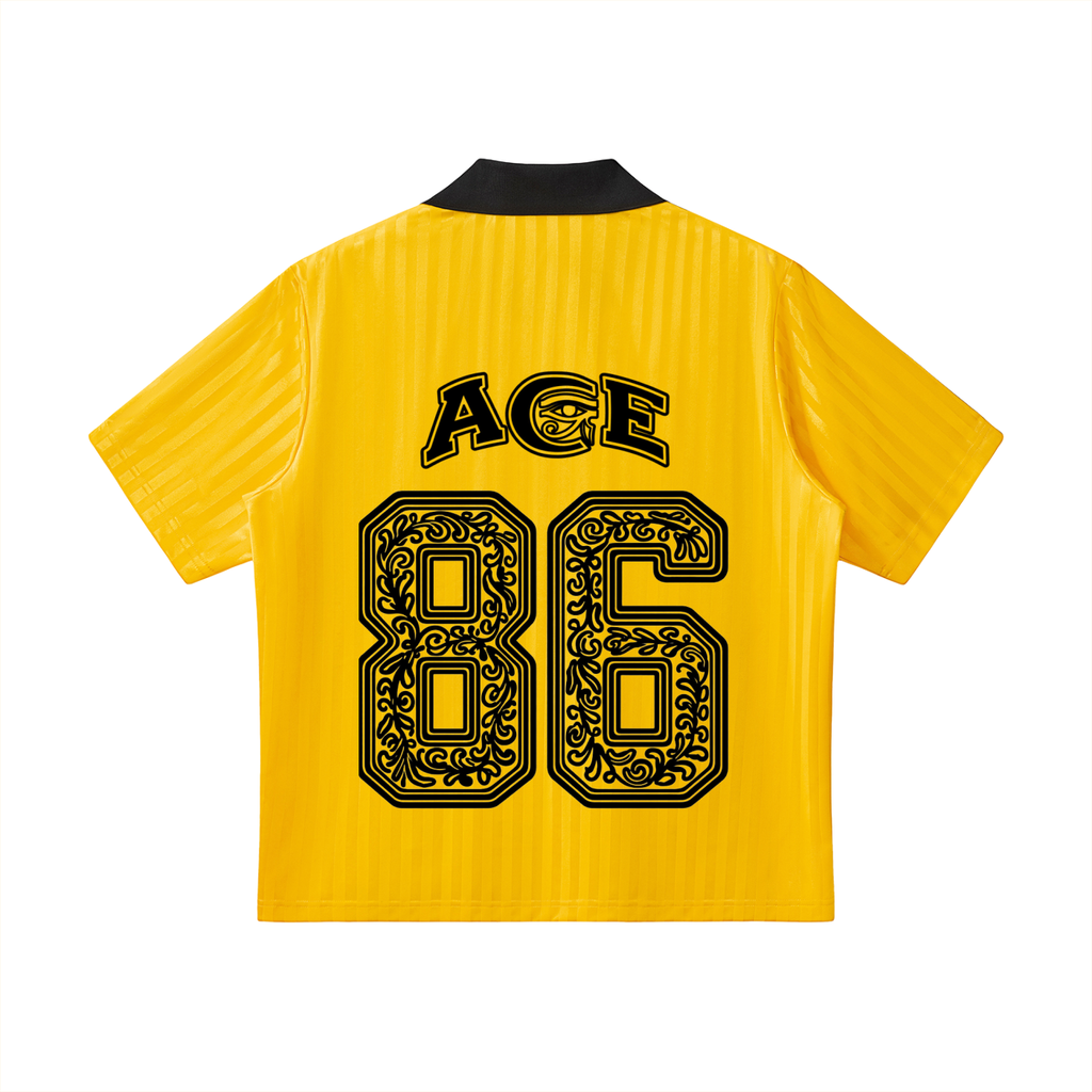 Contrast Collar Striped Soccer Jersey