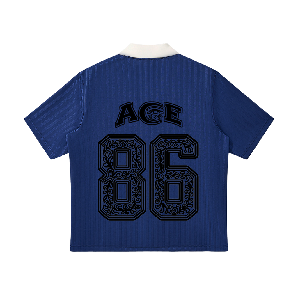 Contrast Collar Striped Soccer Jersey