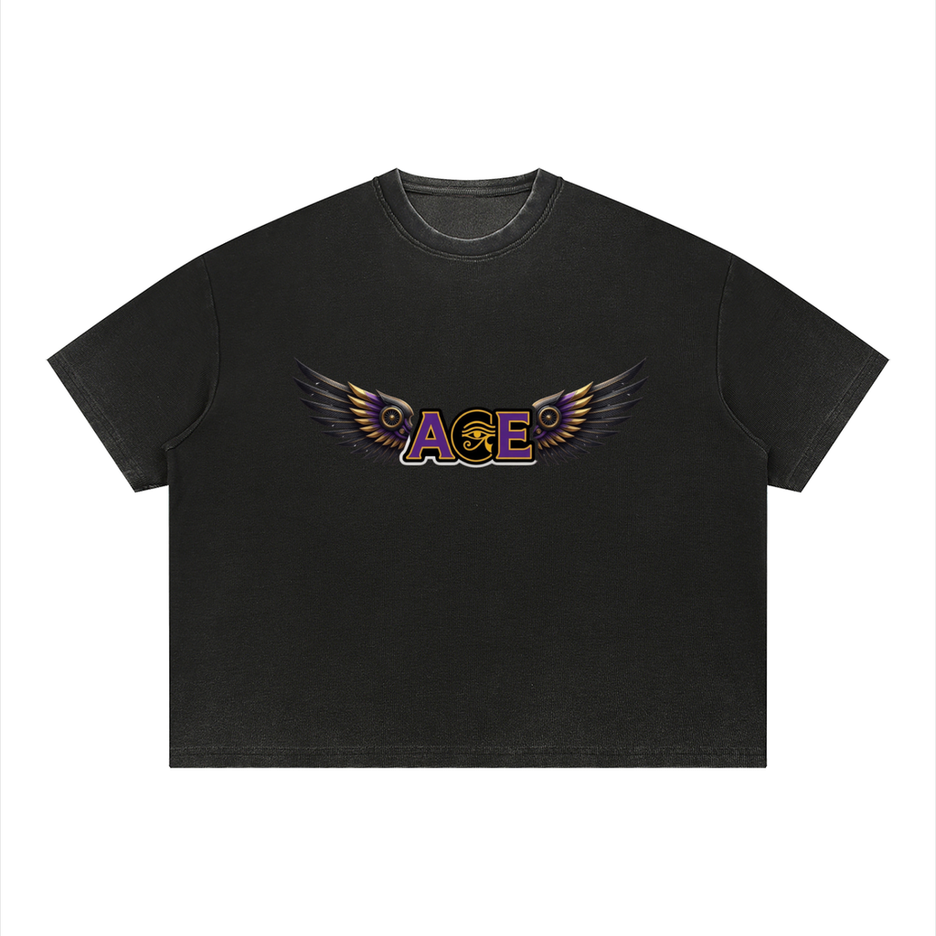 A.G.E  Vintage Wash Sunfade Boxy Waffle T-Shirt