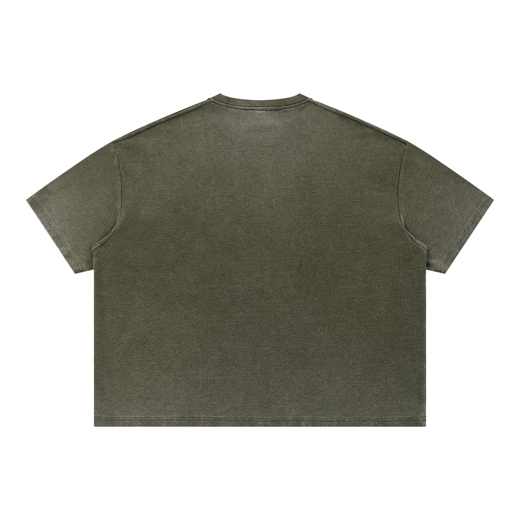 A.G.E  Vintage Wash Sunfade Boxy Waffle T-Shirt