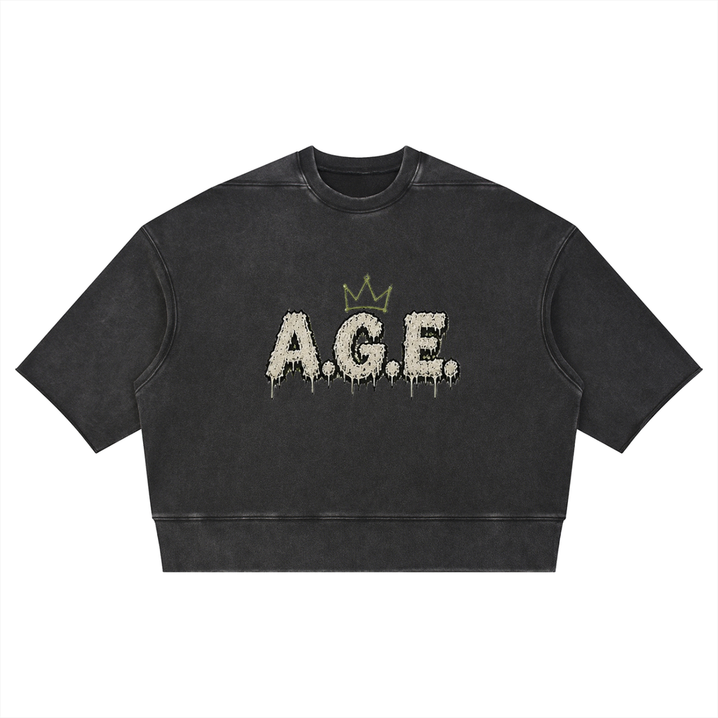 Unisex Mineral Wash Boxy Raw Edge T-Shirt