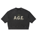Unisex Mineral Wash Boxy Raw Edge T-Shirt