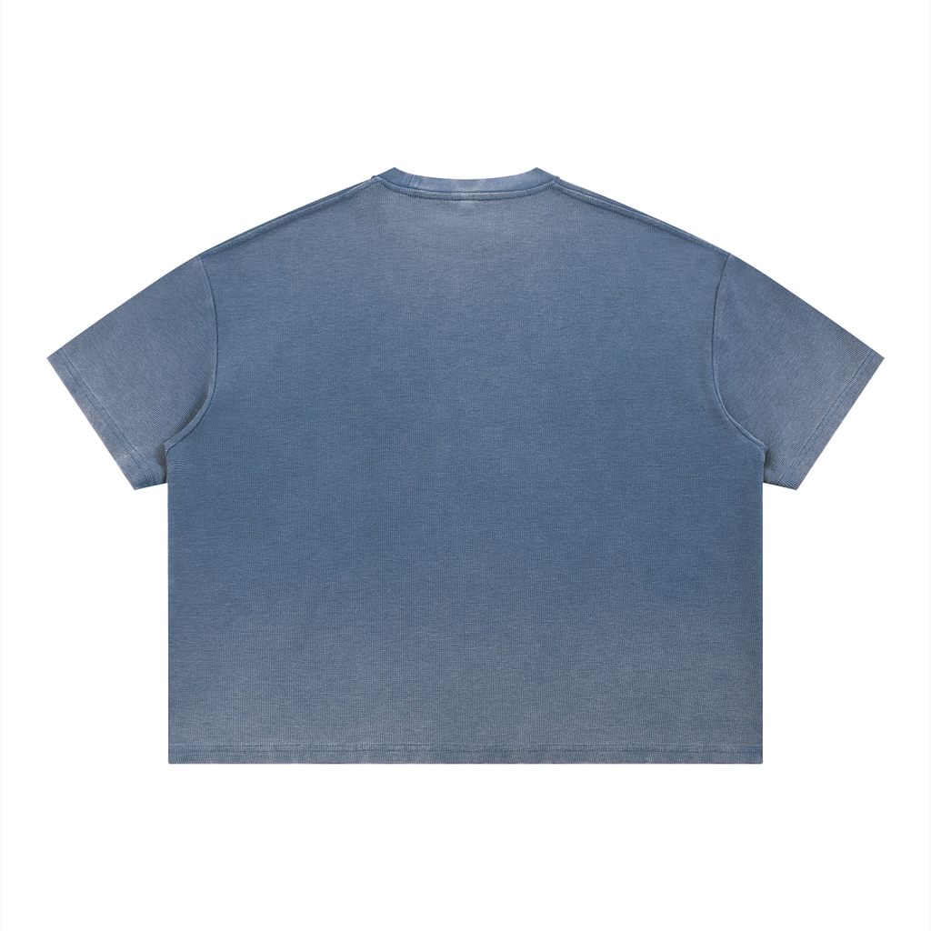 A.G.E  Vintage Wash Sunfade Boxy Waffle T-Shirt