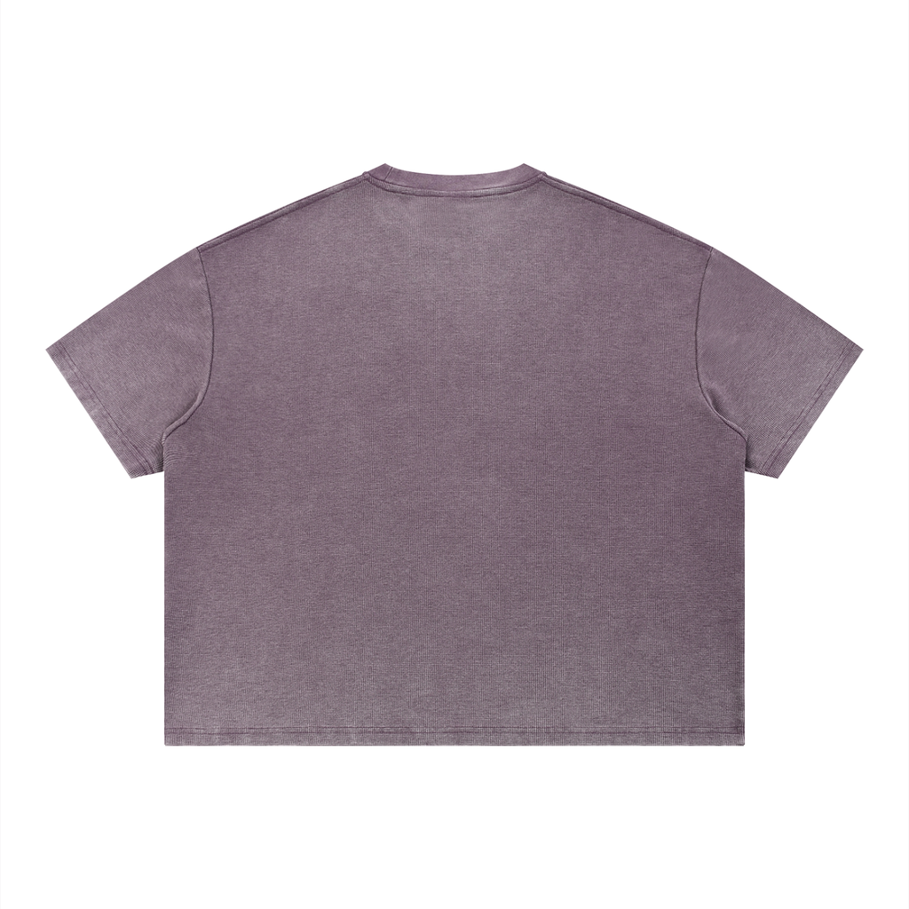 A.G.E  Vintage Wash Sunfade Boxy Waffle T-Shirt